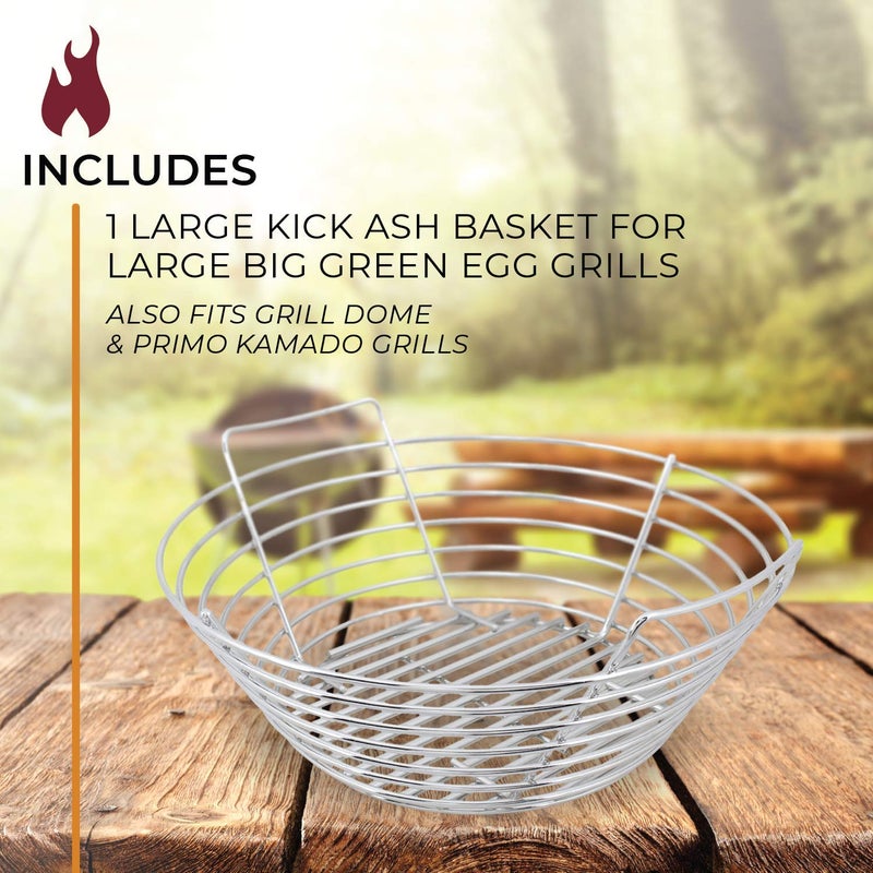 Kick Ash Basket Stainless Steel Charcoal Ash Basket, Fits Big Green Egg Grill, Large - Designed in Wisconsin - Image 5